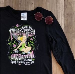 Vintage Disney Tinkerbell Long Sleeve Band Tee XS Small 90s Y2K
